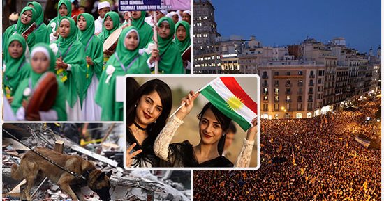 العالم هذا المساء..بالصور..الأكراد يحتشدون فى أربيل للتصويت لصالح الاستفتاء..عمال الإنقاذ يواصلون البحث عن ناجين من زلزال المكسيك..الإندونيسيون يحتفلون بالعام الهجرى..أعمال شغب ببرشلونة تأييدا لاستفتاء كتالونيا