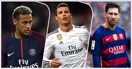 نيمار ينافس رونالدو وميسي على جائزة أفضل لاعب فى العالم