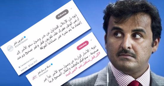 ابحث عن تميم.. قلق فى الدوحة بعد تأخر عودة أمير الإرهاب من أمريكا.. التليفزيون القطرى يعلن وصوله وينفى الخبر بحجة "الفبركة"..  والقطريون يجهلون مصيره.. وخبراء: الانقلاب ينتظره والهرب نهايته