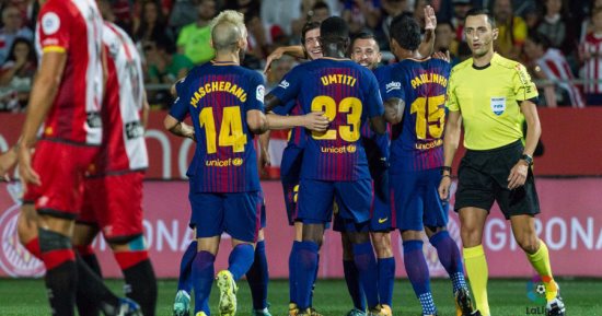 شاهد.. برشلونة يتفوق على جيرونا 0/1 فى الشوط الأول بالدورى الإسبانى