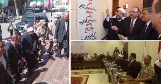 بالصور.. راعى كنيسة يشارك وزير الأوقاف افتتاح مسجد فى بنى سويف.. مختار جمعة يسلم المحافظة 150 مقعدا لتوزيعها على المدارس بالمناطق الأكثر احتياجا.. ويؤكد: الخطيب غير الملتزم بدروس الخطبة ومواعيدها خائن للوطن