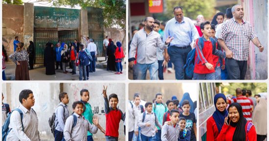 الحصة الأولى "تحيا مصر".. التلاميذ يعودون لمقاعد الدراسة
