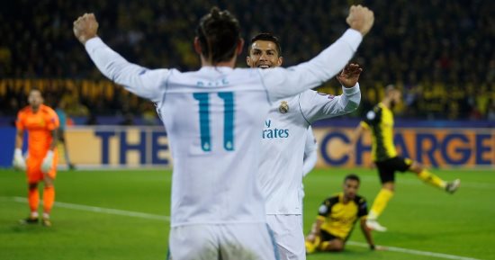 رونالدو وبيل يقودان ريال مدريد لفوز تاريخى على دورتموند بدورى الأبطال