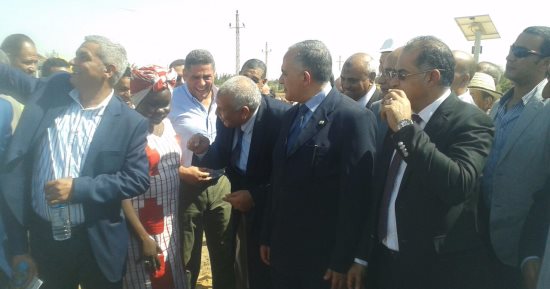 بالصور .. محافظ الوادى الجديد ووزير الزراعة يتفقدان مزرعة نموذجية للبلح 
