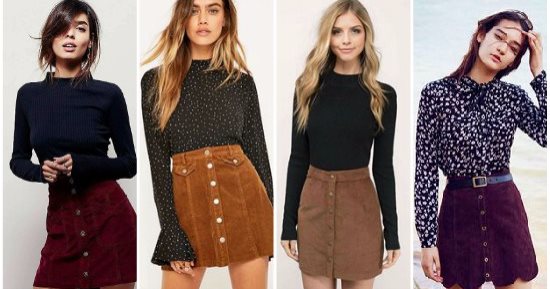 اعرفى إيه هى الـ curduroy skirt وإزاى تلبسيها بأشكال مختلفة فى الخريف