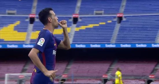بالفيديو.. برشلونة يتقدم على لاس بالماس برأس بوسكيتس