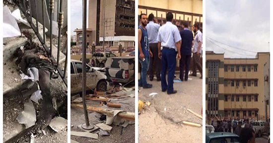 بالصور.. مقتل 3 وإصابة 41 جراء تفجير انتحارى داخل مجمع محاكم مصراتة بليبيا.. مصادر لـ"اليوم السابع": إرهابيون حاولوا تهريب خلية "دواعش" تتم محاكمتهم.. غسان سلامة يدين الحادث.. وتنظيم داعش يتبنى العملية