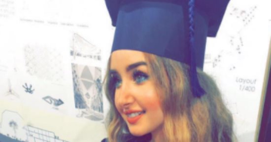 بالصور والفيديو.. هنا الزاهد فى حفل تخرجها بتاتو و"أوف شولدر"