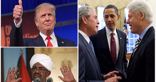 بعد 20 عامًا من العقوبات الاقتصادية المفروضة على السودان.. دونالد ترامب يرفع الحظر عن الخرطوم.. الرئيس كلينتون فرضها منذ عام 1997.. "بوش" زادها تعقيدا فى 2006.. "أوباما" جددها 2011 وخففها قبل رحيله بأيام 