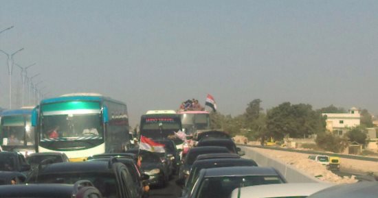 بالصور ..زحام مرورى بطريق ستاد برج العرب قبل ساعات من بدء المباراة