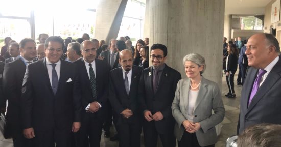 بالصور.. سامح شكرى ووزير التعليم العالى بحفل استقبال مندوبة السعودية باليونسكو