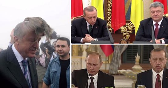 بالفيديو.. "أردوغان يتقمص دور المهرج فى الكاميرا الخفيه".. ينام خلال مؤتمر مع نظيره الأوكرانى وأثناء لقاء بوتين.. شاب أمريكى يصفه بالإرهابى و"هتلر أنقرة" يرد بالمثل.. ويرتعب من طائر هاجمه عند افتتاح مسجد بتركيا
