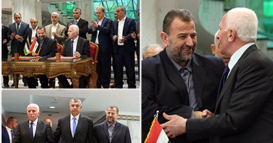 "فتح وحماس إيد واحدة" برعاية مصرية..القاهرة تنجح فى إنهاء الإنقسام الفلسطينى وتحقيق المصالحة بين الحركتين.. إسماعيل هنية يعلن التوصل لاتفاق مع حركة فتح.. عزام الأحمد: التفاصيل ستعلن فى مؤتمر صحفى اليوم