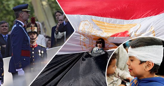 العالم هذا المساء بالصور.. الأعلام المصرية تزين سماء غزة بعد نجاح المصالحة الفلسطينية.. وسط أجواء حزينة عرض عسكرى فى إسبانيا احتفالا بالعيد الوطنى.. مئات المدنيين يفرون من جحيم الحرب فى مدينة الرقة السورية