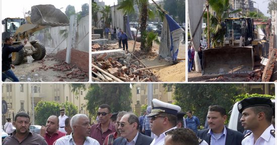 إزالة سور النادى النهرى للزمالك تنفيذا لقرار حى العجوزة