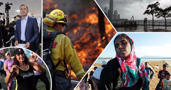 العالم هذا الصباح.. بالصور.. مصرع 10 أشخاص فى حريق هائل بورشة نجارة بالرياض.. استمرار الحرائق بكاليفورنيا وإجلاء آلاف السكان.. معاناة مسلمى الروهينجا عرض مستمر.. سيدات يرقصن "زومبا" لمساعدة متضررى زلزال المكسيك