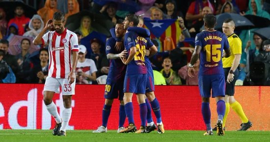 شاهد.. 7 أرقام من فوز برشلونة على أولمبياكوس فى دورى أبطال أوروبا