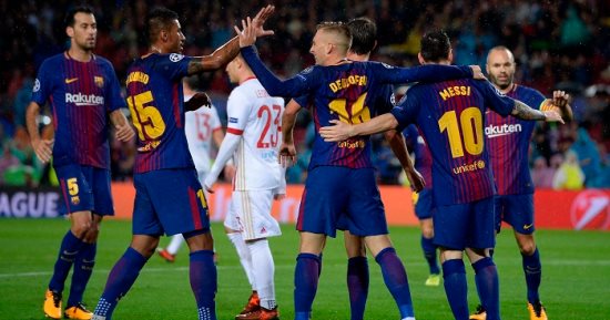 شاهد.. برشلونة يحقق العلامة الكاملة بدورى الأبطال بثلاثية فى أولمبياكوس