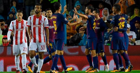 ملخص وأهداف مباراة برشلونة وأولمبياكوس فى دورى أبطال أوروبا