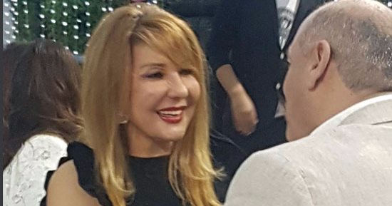 نادية الجندى تحضر عقد قران أحمد سعد وسمية الخشاب