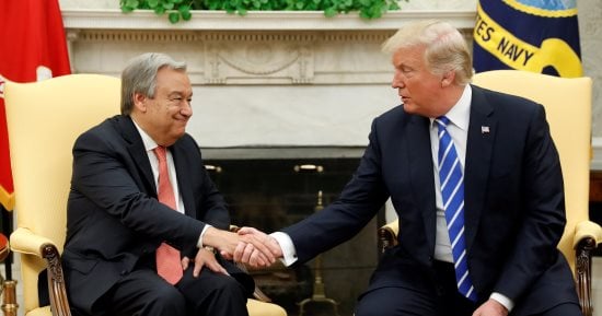 بالصور.. دونالد ترامب يستقبل الأمين العام للأمم المتحدة فى البيت الأبيض