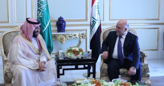 حيدر العبادى يبحث مع محمد بن سلمان التعاون الثنائى بين العراق والسعودية