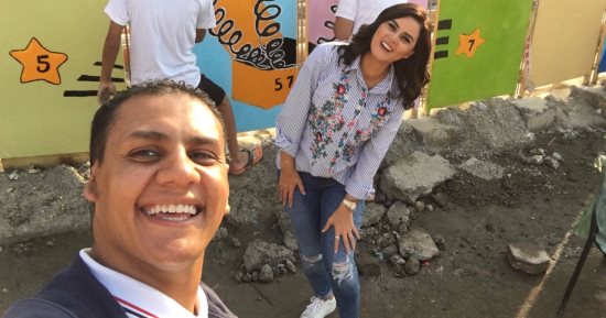 بالصور.. رشا مهدى تزور مستشفى السرطان 