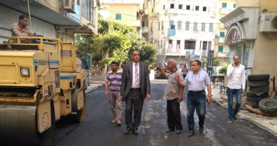إصلاح هبوط أرضى بمطلع كوبرى 27 ميناء الاسكندرية