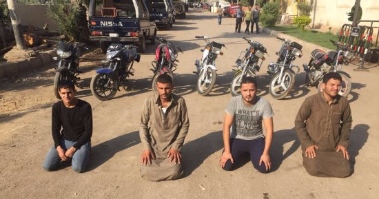 حبس عصابة سرقة الدراجات النارية بشبين القناطر فى القليوبية 