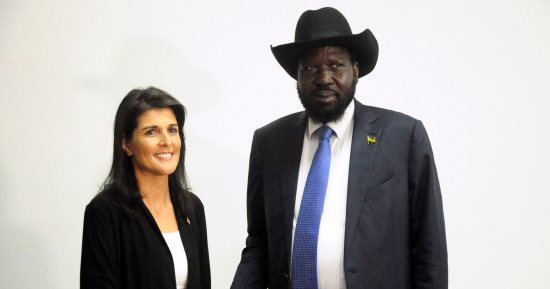 بالصور..السفيرة الأمريكية فى الأمم المتحدة تلتقى رئيس جنوب السودان فى جوبا