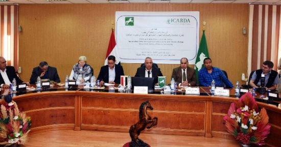 محافظ الشرقية يستعرض تجربة "زراعة القمح على المصاطب" مع مندوبي الايكاردا