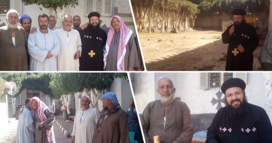 بالصور .. ملحمة وحدة وطنية فى قرية اطسا ..مسلمون يتبرعون بالمال وزوجاتهم يطبخن للعمال لإتمام بناء كنيسة مارى جرجس.. راعي الكنيسة: مصر لها رئتان مسلمة ومسيحية وشباب المسلمين: نحمل الحجر على أكتافنا لبناء كنيستنا