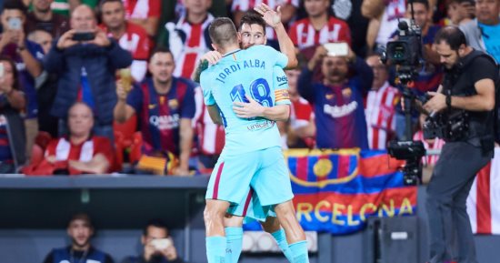 شاهد.. برشلونة يتقدم على بلباو بهدف ميسي فى شوط مثير بالدوري الإسبانى