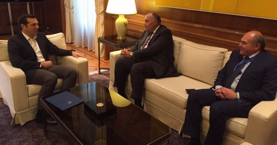رئيس وزراء اليونان لـ"سامح شكرى": متضامنون مع مصر فى حربها ضد الإرهاب