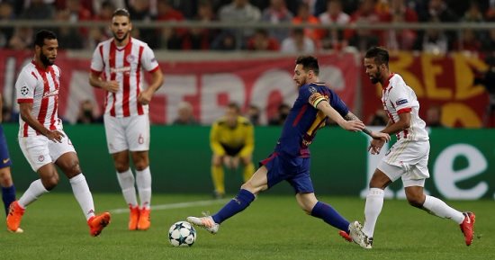 برشلونة يفشل فى اختراق دفاع أولمبياكوس بشوط سلبى فى دورى الأبطال