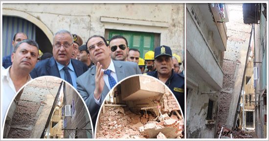 بالصور.. التفاصيل الكاملة لانهيار عقار المنصورة.. وفاة طفل وإصابة 3 آخرين.. محافظ الدقهلية يقرر صرف 11 ألف جنيه لأسرة المتوفى و9 آلاف للمتضررين.. وتجهيز خيام للأسر بنادى الناصرية والأهالى يرفضون المبيت بها