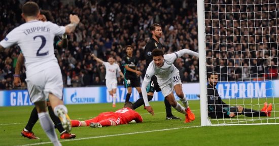 شاهد.. ريال مدريد يتأخر أمام توتنهام 0/1 فى الشوط الأول بدورى الأبطال