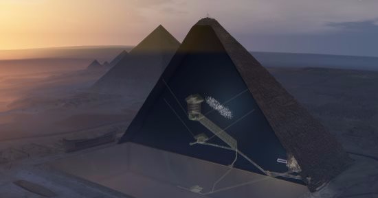 الفرنسية تنشر صورا ثلاثية الأبعاد للتجويف الداخلى المكتشف بالهرم الأكبر 