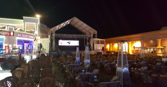 بالصور..استعدادات "سوهو سكوير" بشرم الشيخ لمباراة الأهلى والوداد المغربى