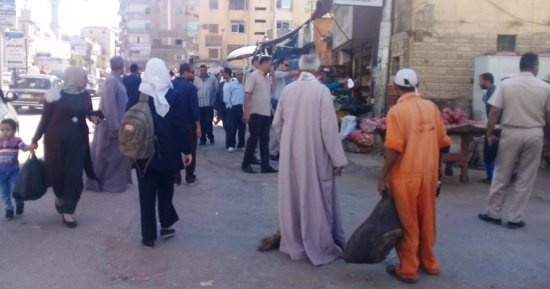حملة نظافة ورفع الإشغالات بمنطقه الشهيد عبد المنعم رياض فى سوهاج