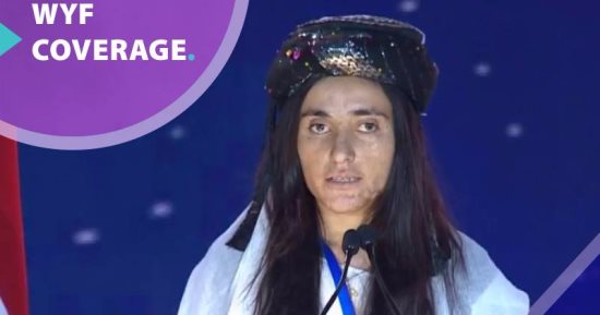 "لمياء حجى بشار" إيزيدية عراقية أبكت ضيوف حفل افتتاح "منتدى شباب العالم".. كشفت جرائم "داعش" الوحشية بالعراق.. تؤكد: انفجار لغم تسبب فى تشويه وجهى وفقدان عينى.. ومصر منبع الوسطية ونناشدكم رفع الظلم عنا