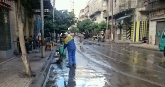 بالصور.. أمطار متوسطة على الجمرك والمنشية بالإسكندرية 