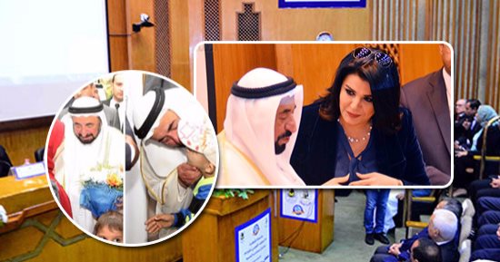 بالصور.. حاكم الشارقة يقبل مرضى السرطان من الأطفال ويتبرع لمعهد الأورام بـ 160 مليون جنيه.. ويؤكد: ليس منة وإنما ردا للجميل.. مصر بيتى لا أحتاج استئذان لدخوله.. والسيسى ينير الطريق للمصريين