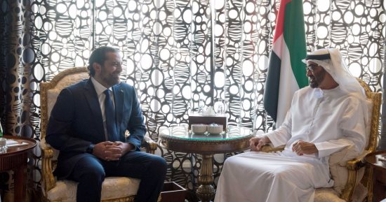 بالصور.. الحريرى يلتقى ولى عهد أبو ظبى محمد بن زايد لبحث التطورات اللبنانية