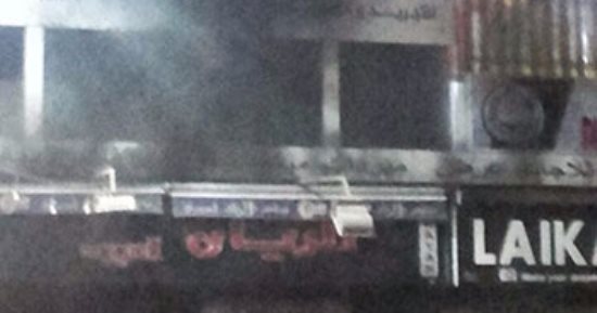 بالصور..حريق هائل بمطعم فى مدينة المنصورة نتيجة انفجار اسطوانة غاز 