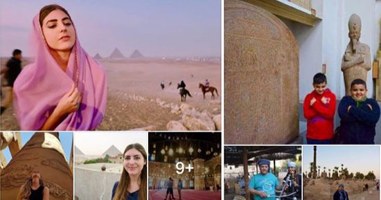 سيلفى من مصر حملة عكست انبهار الأجانب بأرض الحضارات.. سائح وزوجته "مشيا" كالفراعنة فى فيديو حقق مشاهدة تخطت المليون.. وامرأة من كازخستان ترتدى الزى الفرعونى بجانب الأهرامات.. والجميع يؤكد أن مصر أرض الأمان