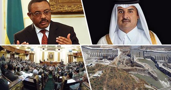 قطر تواصل التآمر على مصر وتستضيف رئيس الوزراء الإثيوبى.. مصطفى بكرى: إمارة الإرهاب عازمة على العبث فى ملف المياه.. "أبو حامد" يطالب باتخاذ إجراءات أمام المحكمة الدولية..و"دفاع البرلمان": حصتنا فى النيل أمن قومى