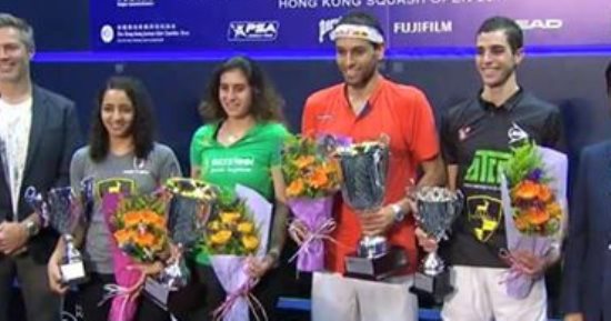 وزير الرياضة يهنئ أبطال مصر للاسكواش الفائزين ببطولة هونج كونج الدولية