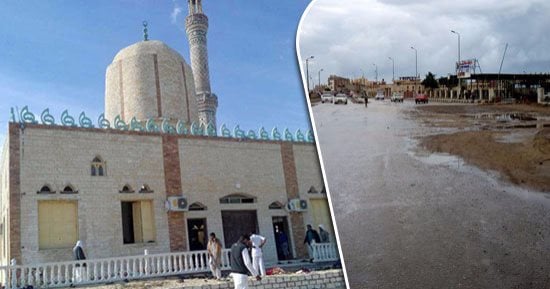 فريق نيابة أمن الدولة يصل مسجد الروضة بسيناء لإجراء المعاينة بموقع الحادث