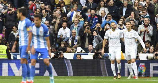 شاهد.. رونالدو يضيف هدف ريال مدريد الثالث أمام مالاجا بالدوري الإسباني